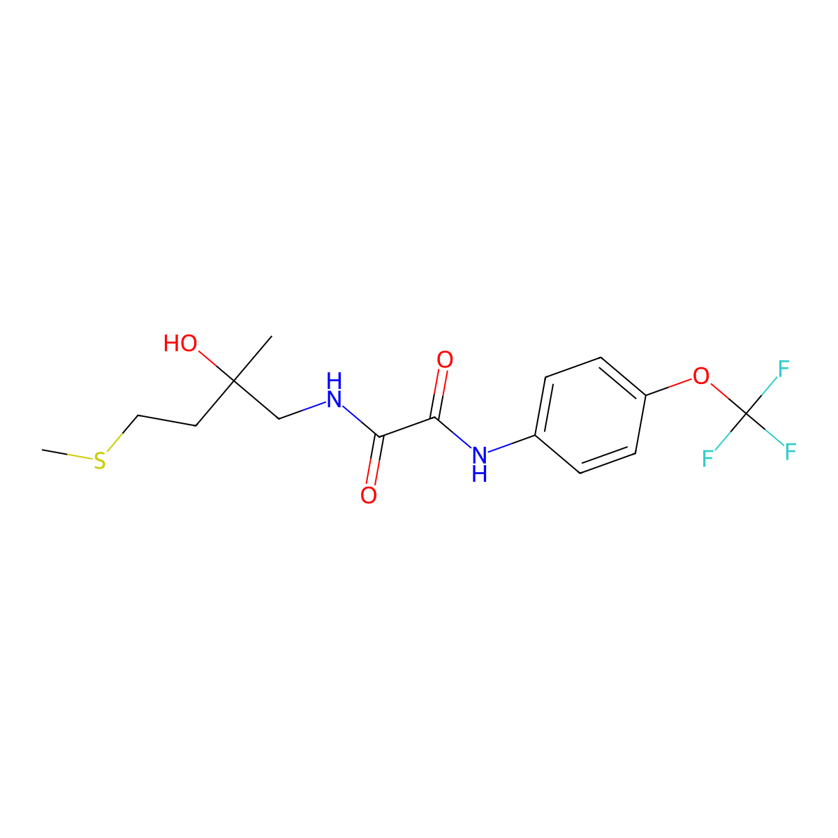N1-(2-hydroxy-2-methyl-4-(methylthio)butyl)-N2-(4-(trifluoromethoxy)phenyl)oxalamide molecular structure, CAS 1396801-00-5