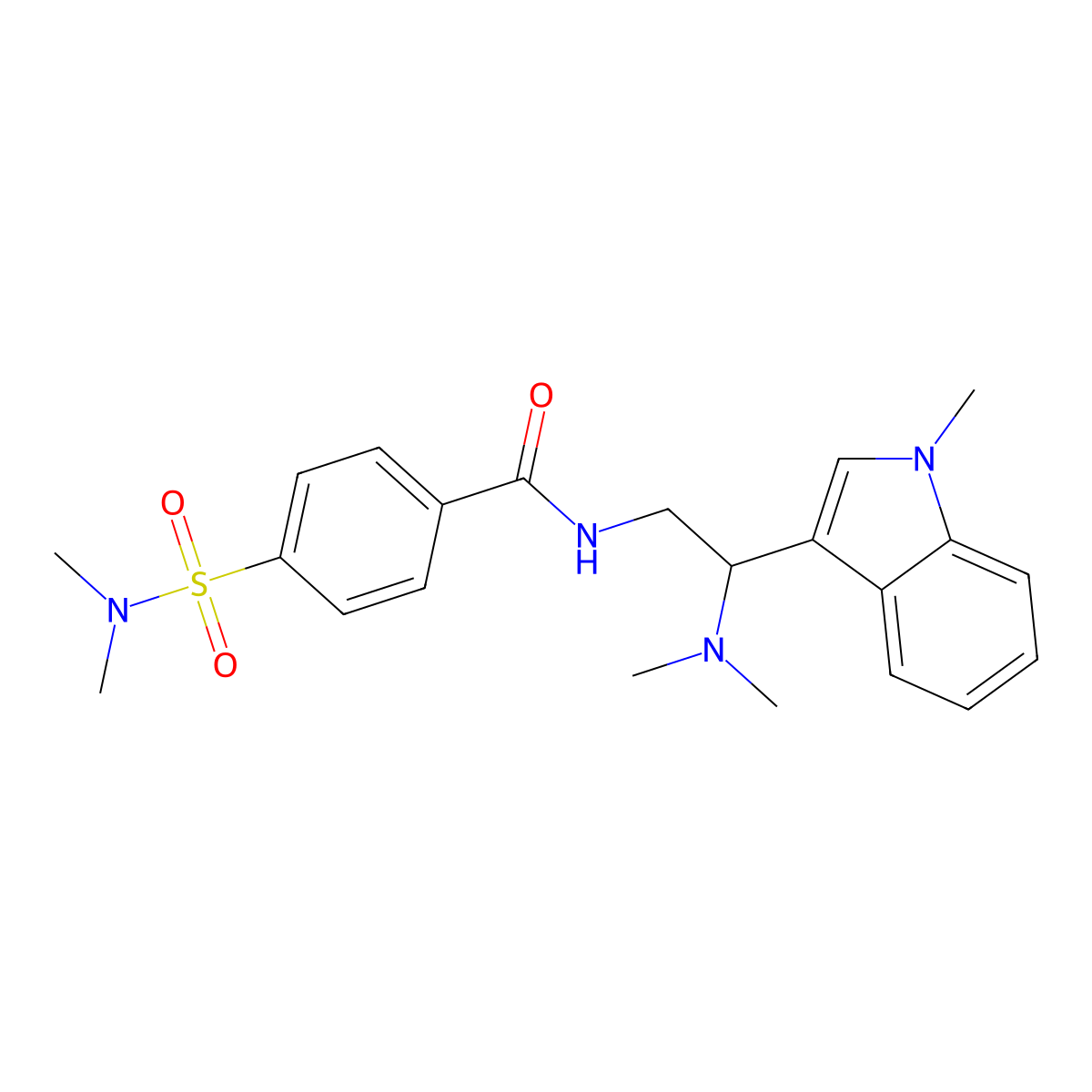 N-[2-(dimethylamino)-2-(1-methyl-1H-indol-3-yl)ethyl]-4-(dimethylsulfamoyl)benzamide molecular structure, CAS 1396801-08-3