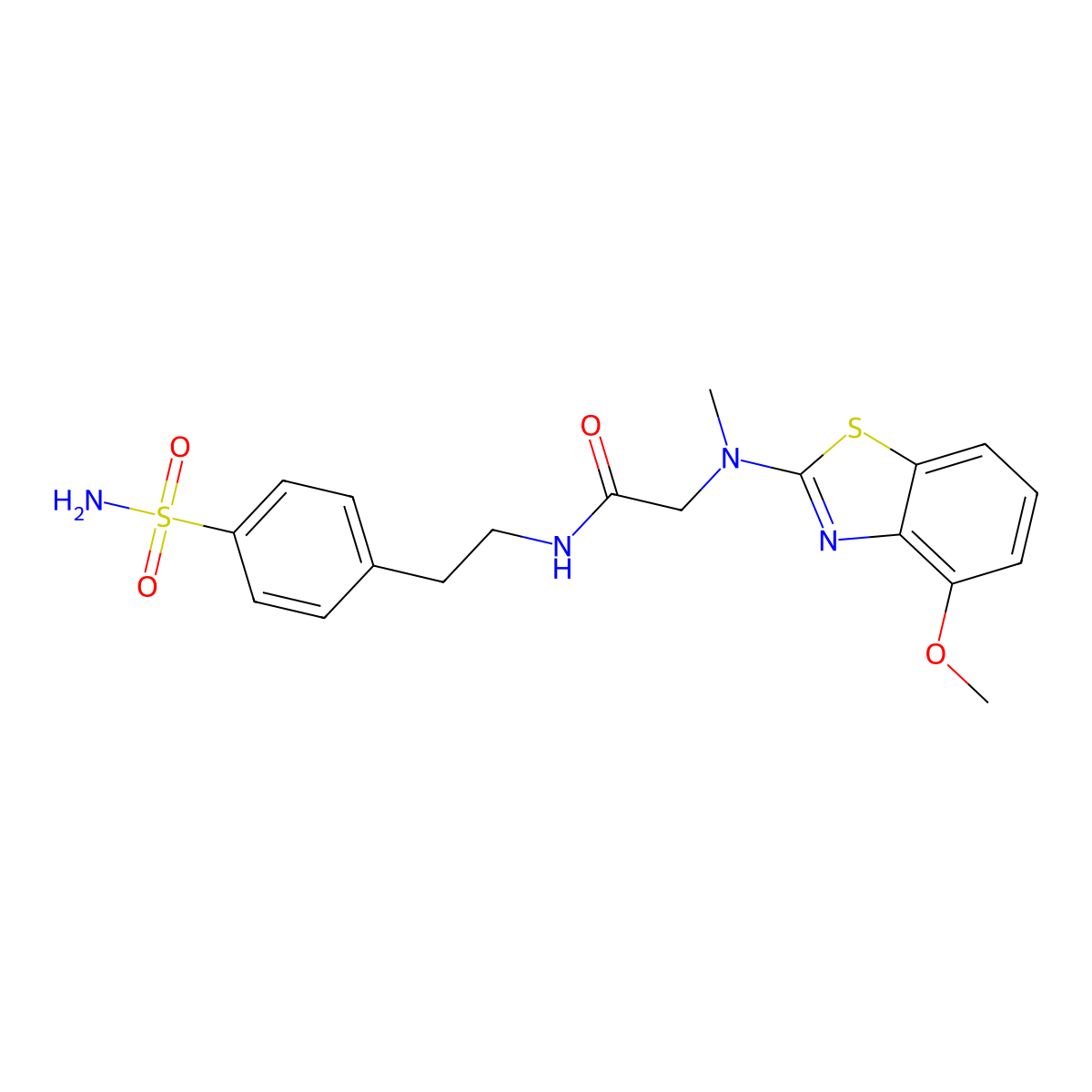 2-((4-methoxybenzo[d]thiazol-2-yl)(methyl)amino)-N-(4-sulfamoylphenethyl)acetamide molecular structure, CAS 1396801-12-9