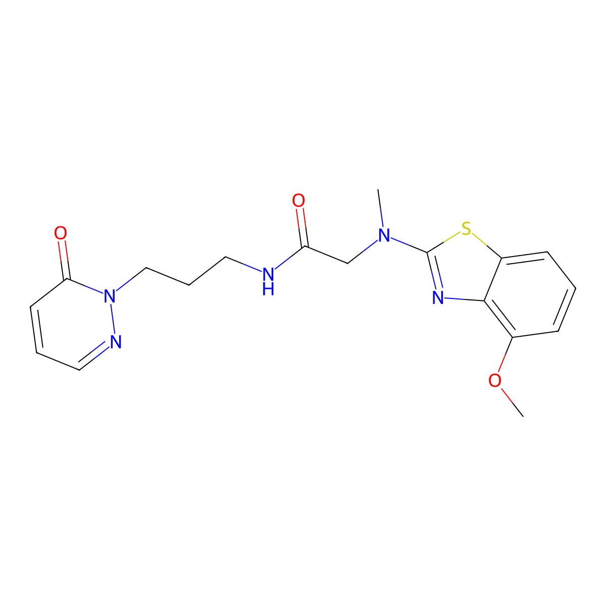2-((4-methoxybenzo[d]thiazol-2-yl)(methyl)amino)-N-(3-(6-oxopyridazin-1(6H)-yl)propyl)acetamide molecular structure, CAS 1396801-19-6