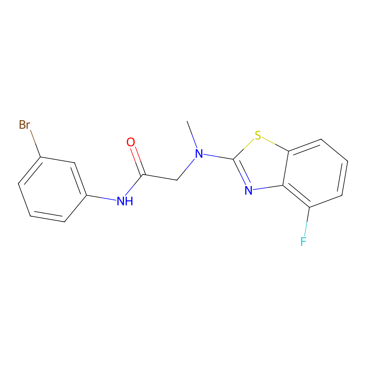 N-(3-bromophenyl)-2-((4-fluorobenzo[d]thiazol-2-yl)(methyl)amino)acetamide molecular structure, CAS 1396801-28-7