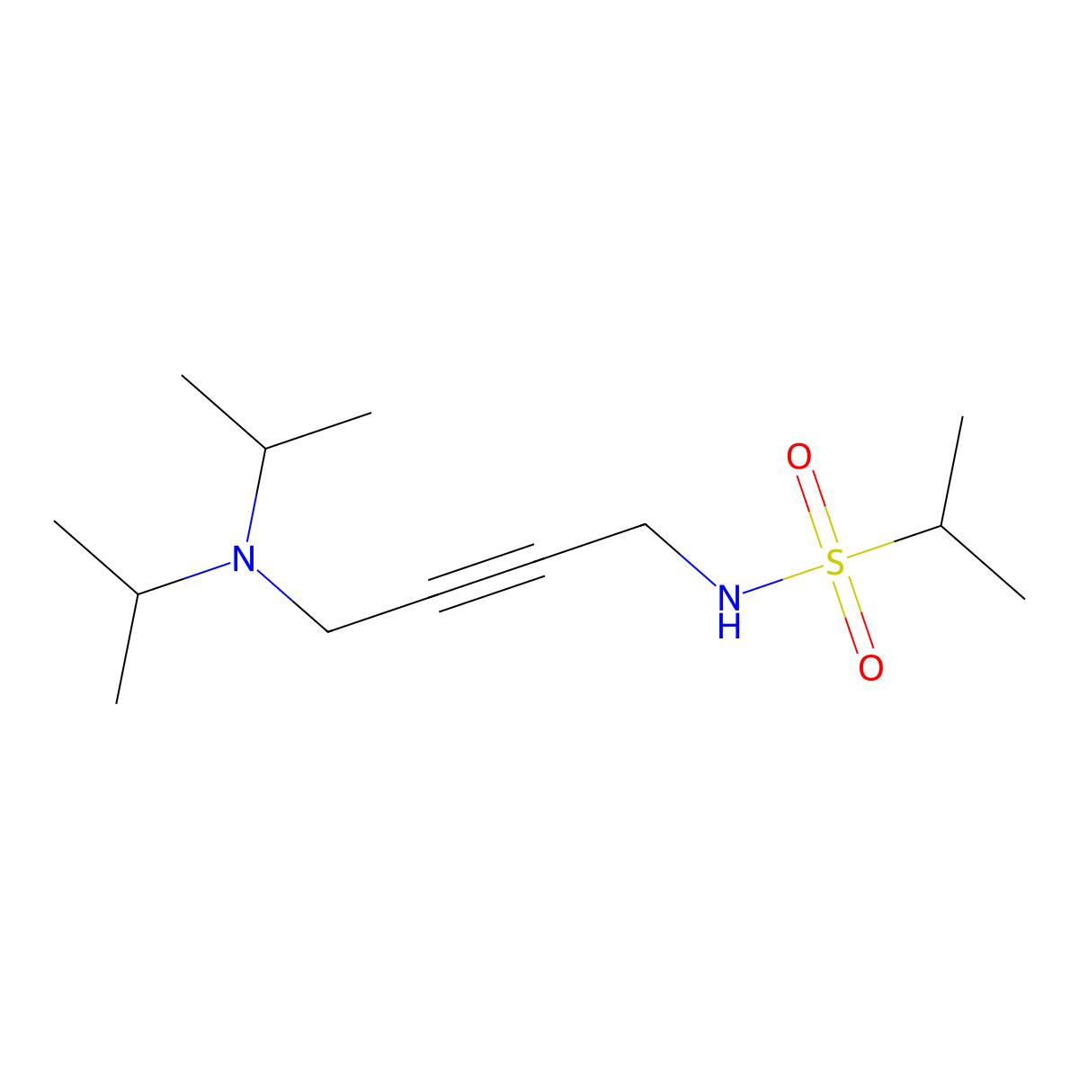 N-(4-(diisopropylamino)but-2-yn-1-yl)propane-2-sulfonamide molecular structure, CAS 1396801-39-0
