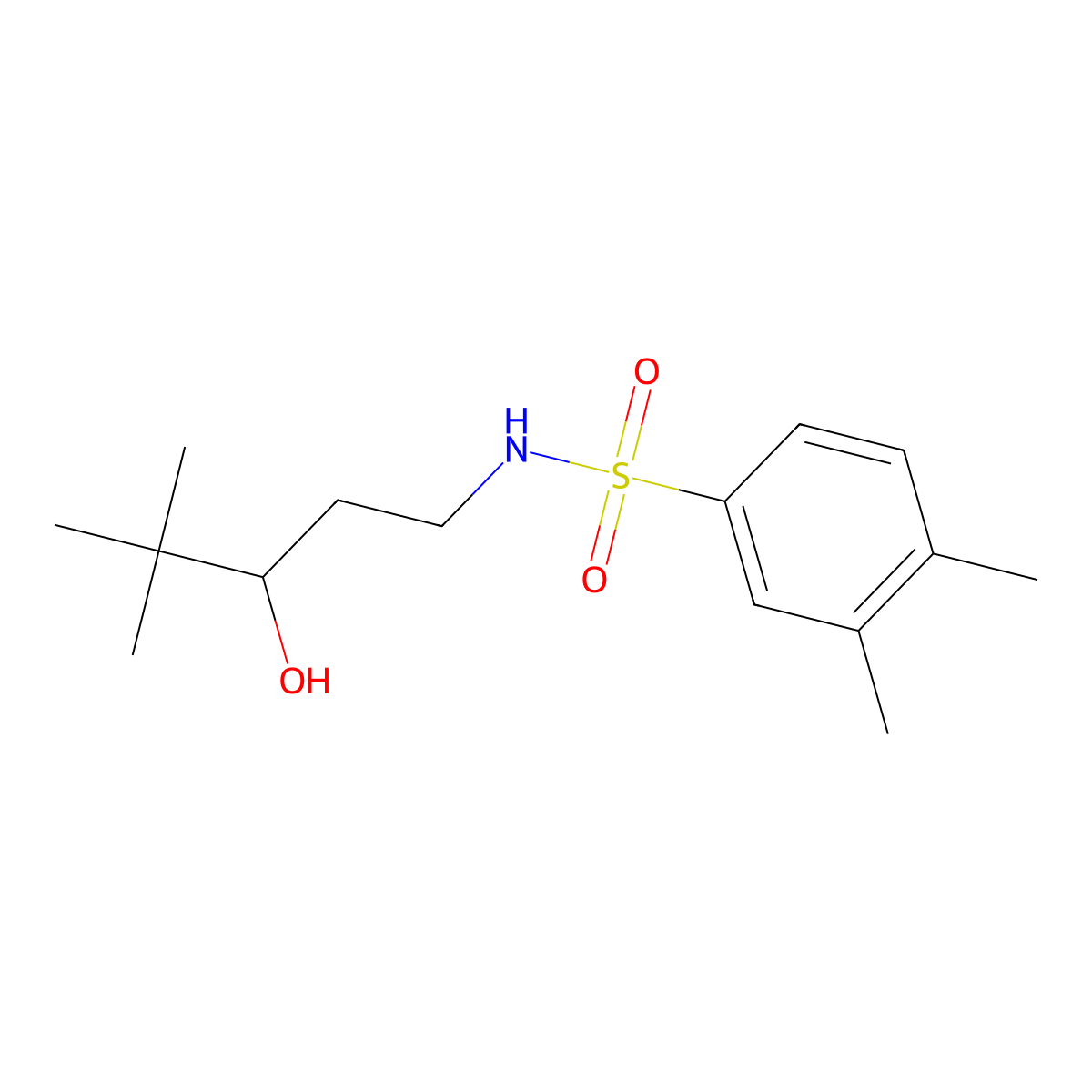 N-(3-hydroxy-4,4-dimethylpentyl)-3,4-dimethylbenzenesulfonamide molecular structure, CAS 1396801-48-1