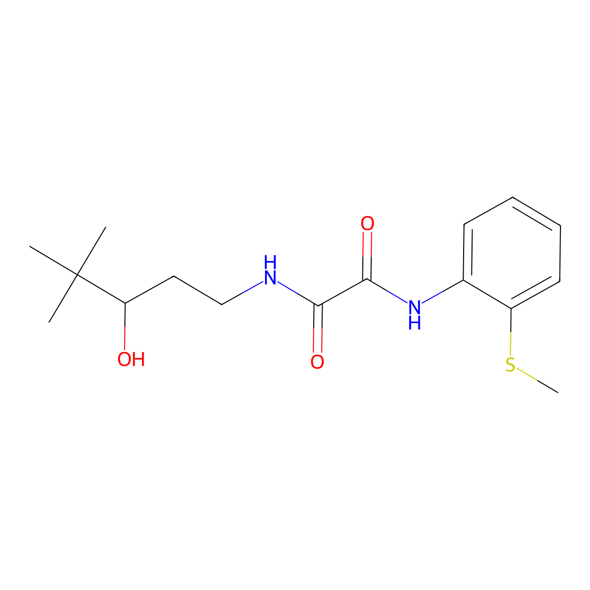 N1-(3-hydroxy-4,4-dimethylpentyl)-N2-(2-(methylthio)phenyl)oxalamide molecular structure, CAS 1396801-67-4