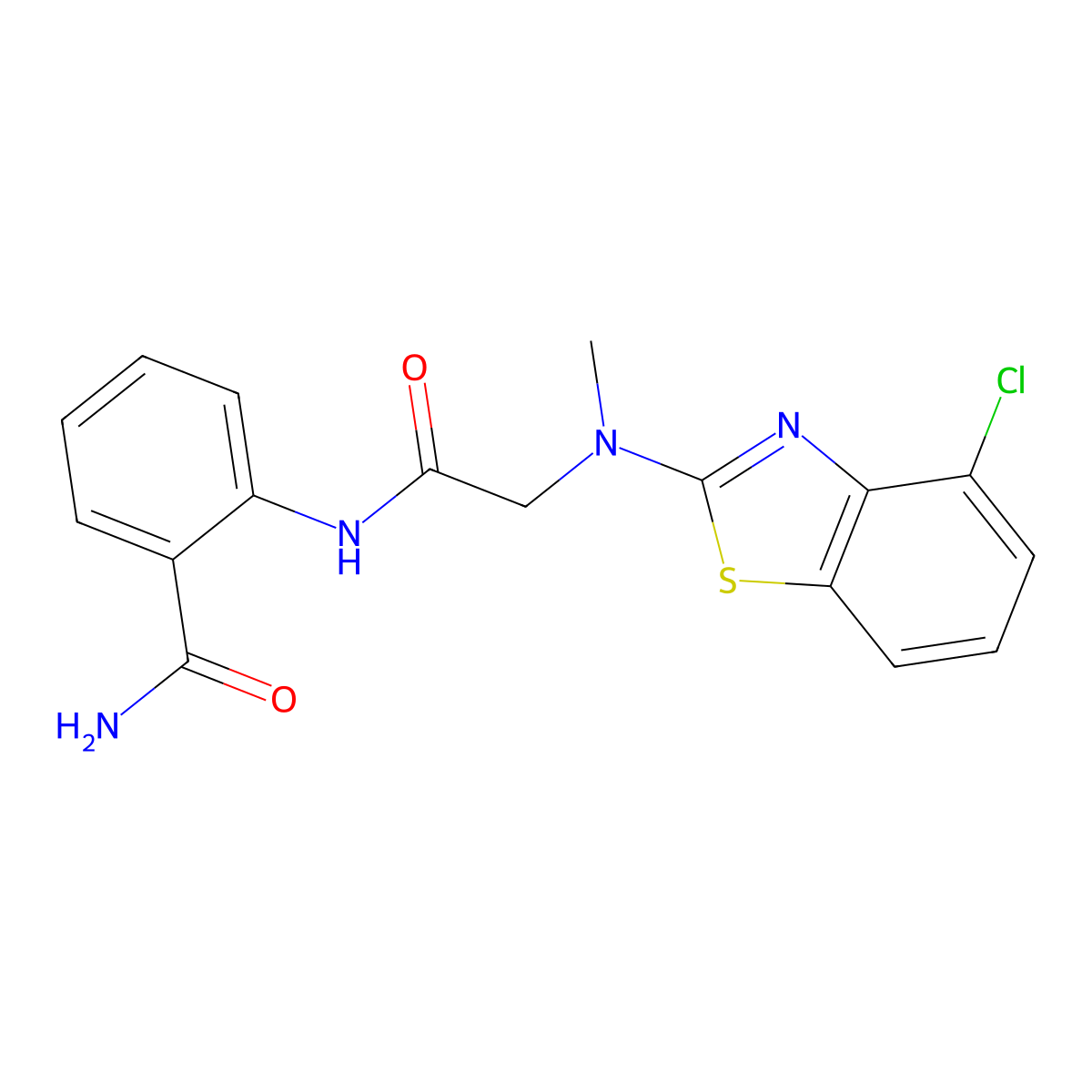 2-(2-((4-Chlorobenzo[d]thiazol-2-yl)(methyl)amino)acetamido)benzamide molecular structure, CAS 1396801-68-5