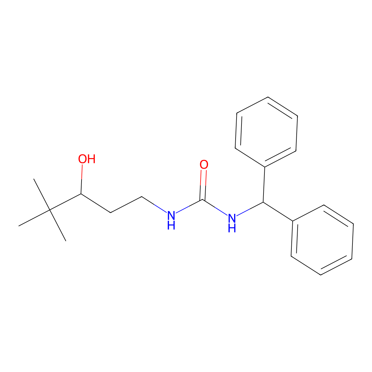 1-Benzhydryl-3-(3-hydroxy-4,4-dimethylpentyl)urea molecular structure, CAS 1396801-82-3