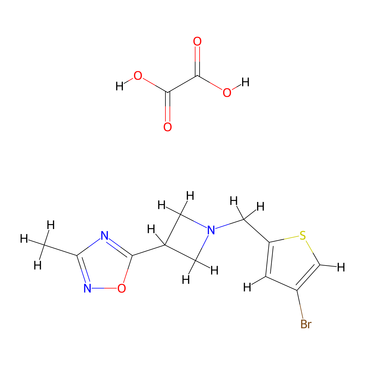 5-(1-((4-Bromothiophen-2-yl)methyl)azetidin-3-yl)-3-methyl-1,2,4-oxadiazole oxalate molecular structure, CAS 1396801-97-0