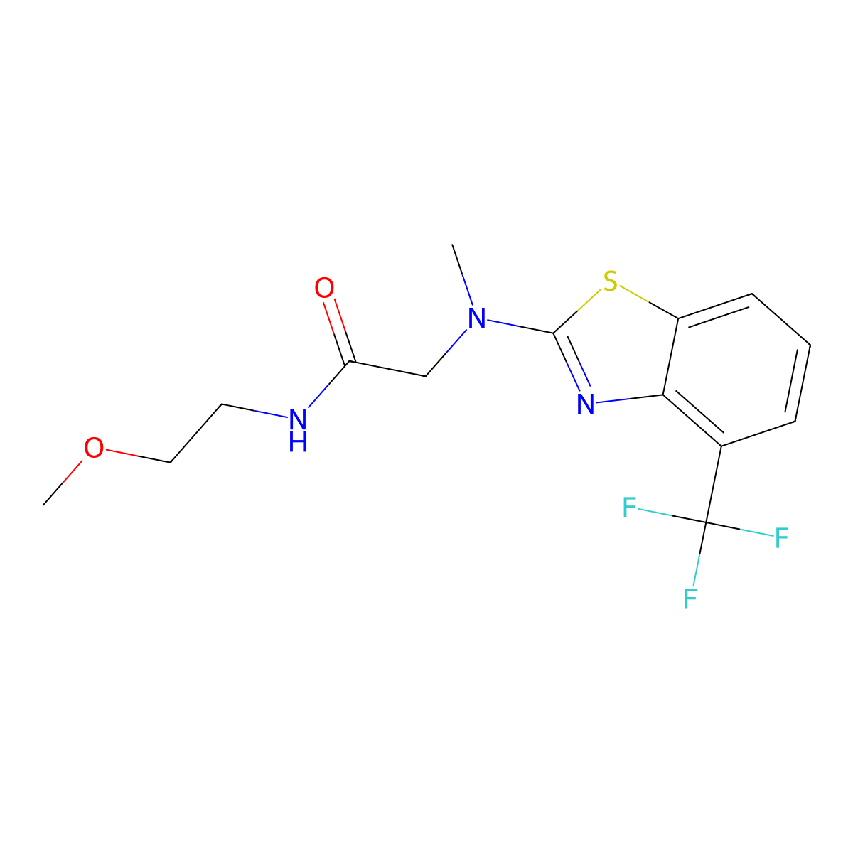 N-(2-methoxyethyl)-2-(methyl(4-(trifluoromethyl)benzo[d]thiazol-2-yl)amino)acetamide molecular structure, CAS 1396802-03-1