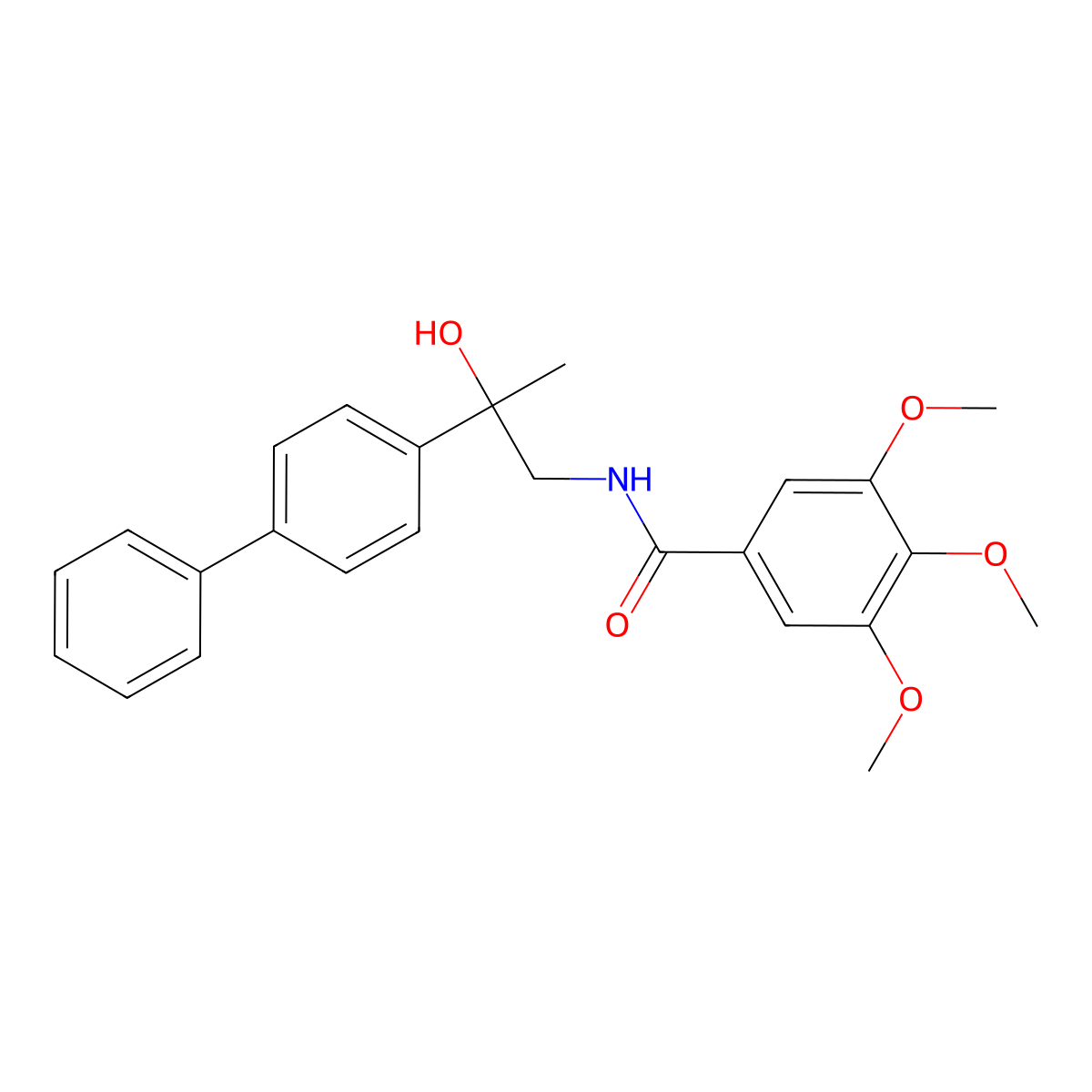 N-(2-([1,1'-biphenyl]-4-yl)-2-hydroxypropyl)-3,4,5-trimethoxybenzamide molecular structure, CAS 1396802-05-3