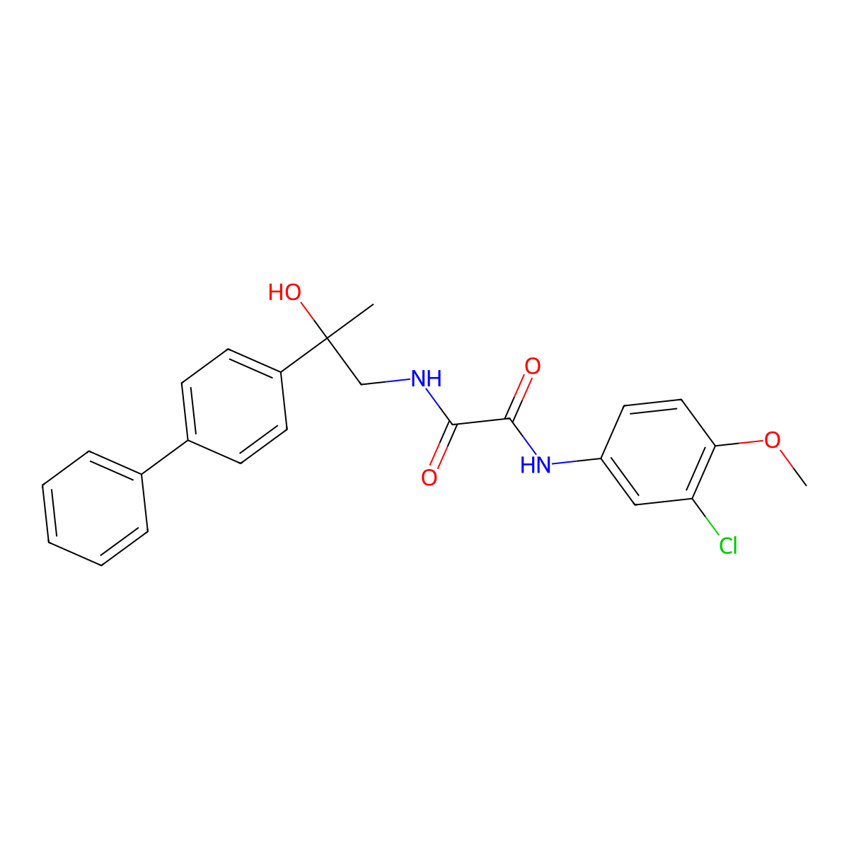 N1-(2-([1,1'-biphenyl]-4-yl)-2-hydroxypropyl)-N2-(3-chloro-4-methoxyphenyl)oxalamide molecular structure, CAS 1396802-22-4
