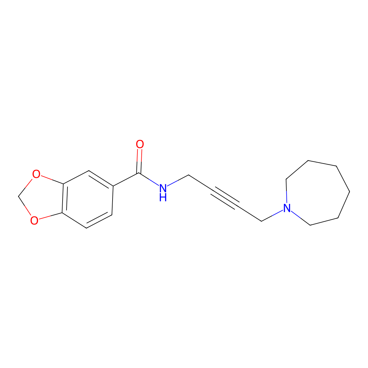 N-(4-(azepan-1-yl)but-2-yn-1-yl)benzo[d][1,3]dioxole-5-carboxamide molecular structure, CAS 1396802-25-7