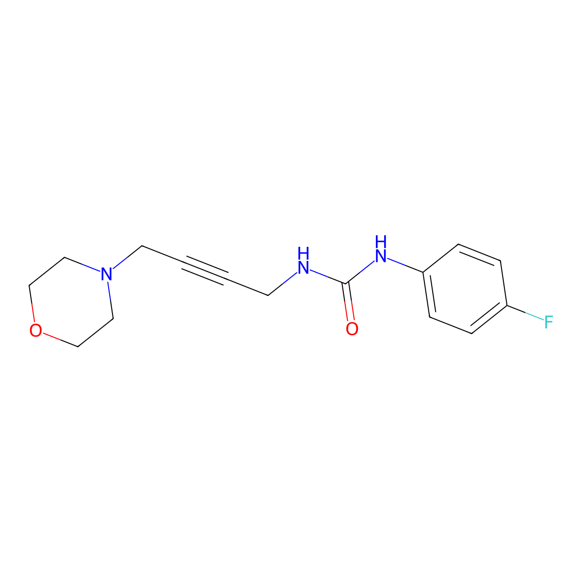 1-(4-Fluorophenyl)-3-(4-morpholinobut-2-yn-1-yl)urea molecular structure, CAS 1396802-45-1
