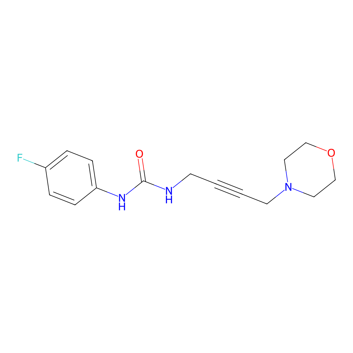 1-(4-Fluorophenyl)-3-(4-morpholinobut-2-yn-1-yl)urea molecular structure, CAS 1396802-45-1