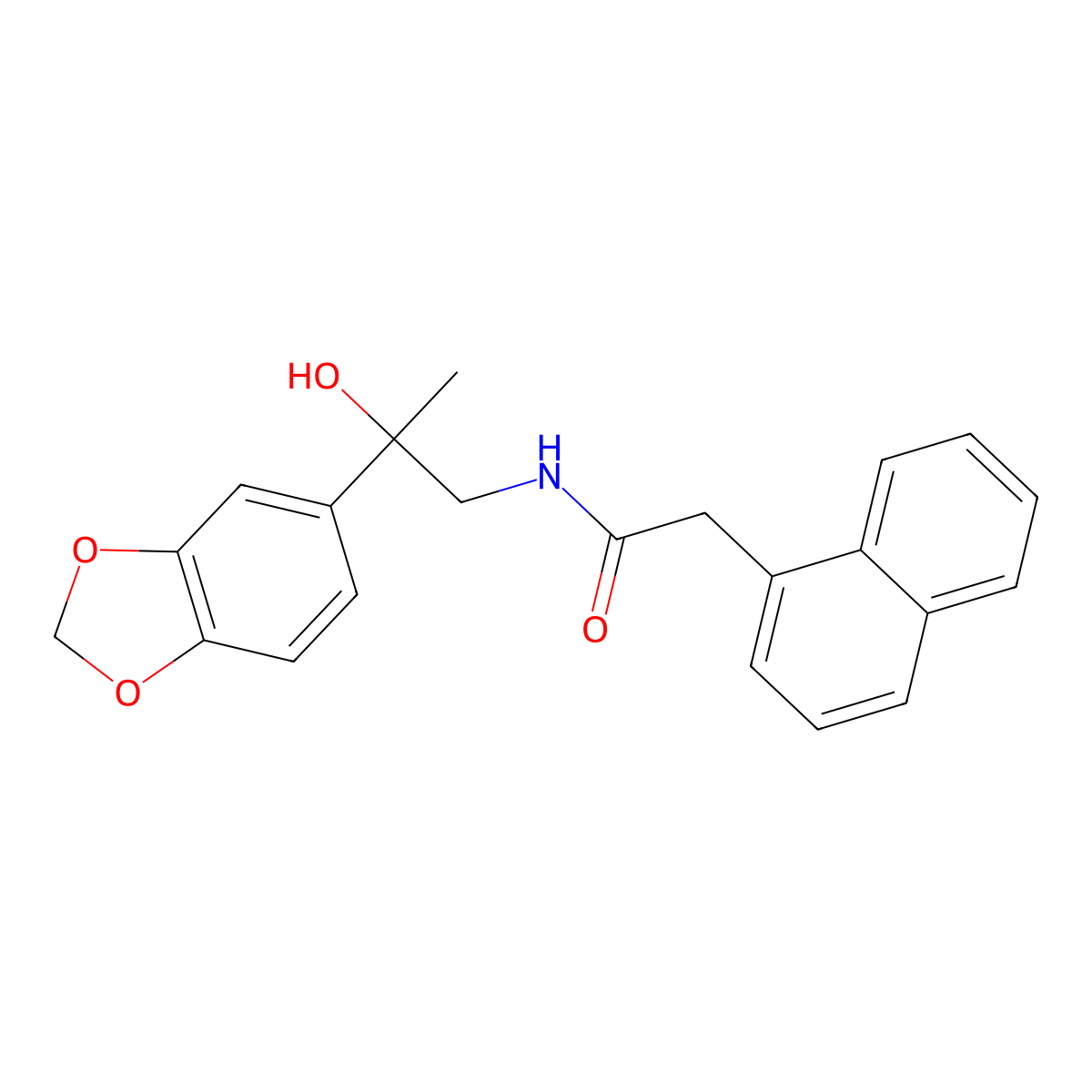 N-(2-(benzo[d][1,3]dioxol-5-yl)-2-hydroxypropyl)-2-(naphthalen-1-yl)acetamide molecular structure, CAS 1396802-49-5
