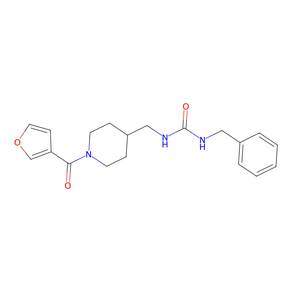 1-Benzyl-3-((1-(furan-3-carbonyl)piperidin-4-yl)methyl)urea molecular structure, CAS 1396802-58-6