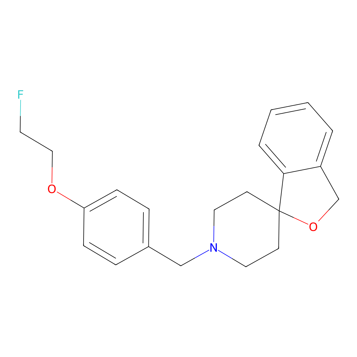 1'-(4-(2-fluoroethoxy)benzyl)-3H-spiro[isobenzofuran-1,4'-piperidine] molecular structure, CAS 1396802-69-9