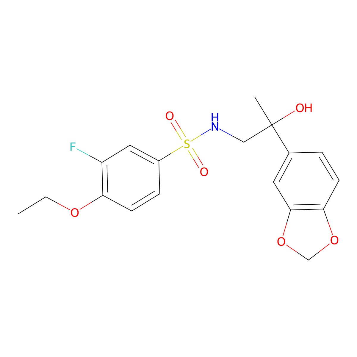 N-(2-(benzo[d][1,3]dioxol-5-yl)-2-hydroxypropyl)-4-ethoxy-3-fluorobenzenesulfonamide molecular structure, CAS 1396802-79-1