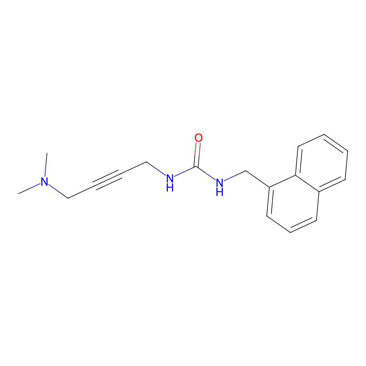 1-(4-(Dimethylamino)but-2-yn-1-yl)-3-(naphthalen-1-ylmethyl)urea molecular structure, CAS 1396802-85-9
