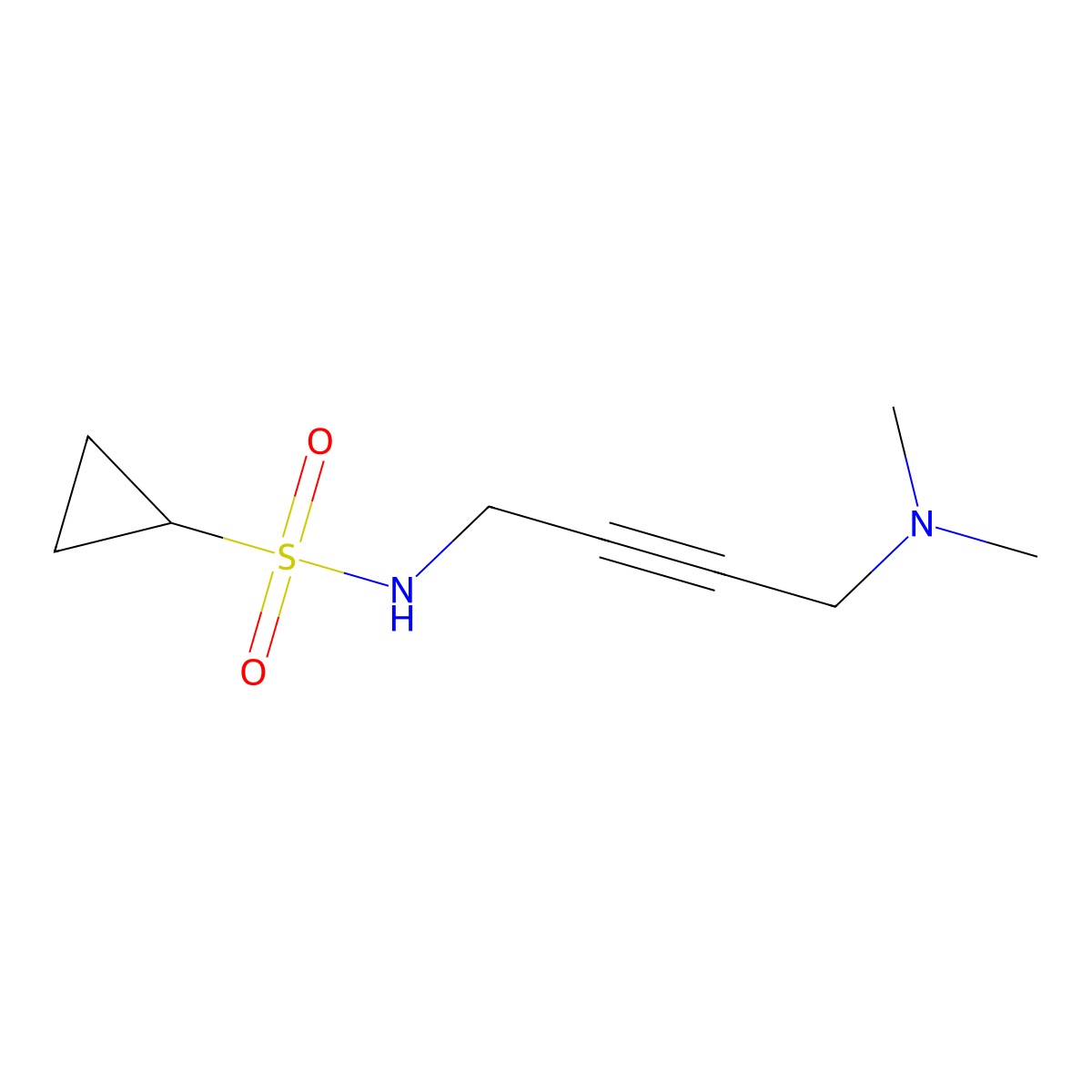 N-[4-(dimethylamino)but-2-yn-1-yl]cyclopropanesulfonamide molecular structure, CAS 1396803-02-3