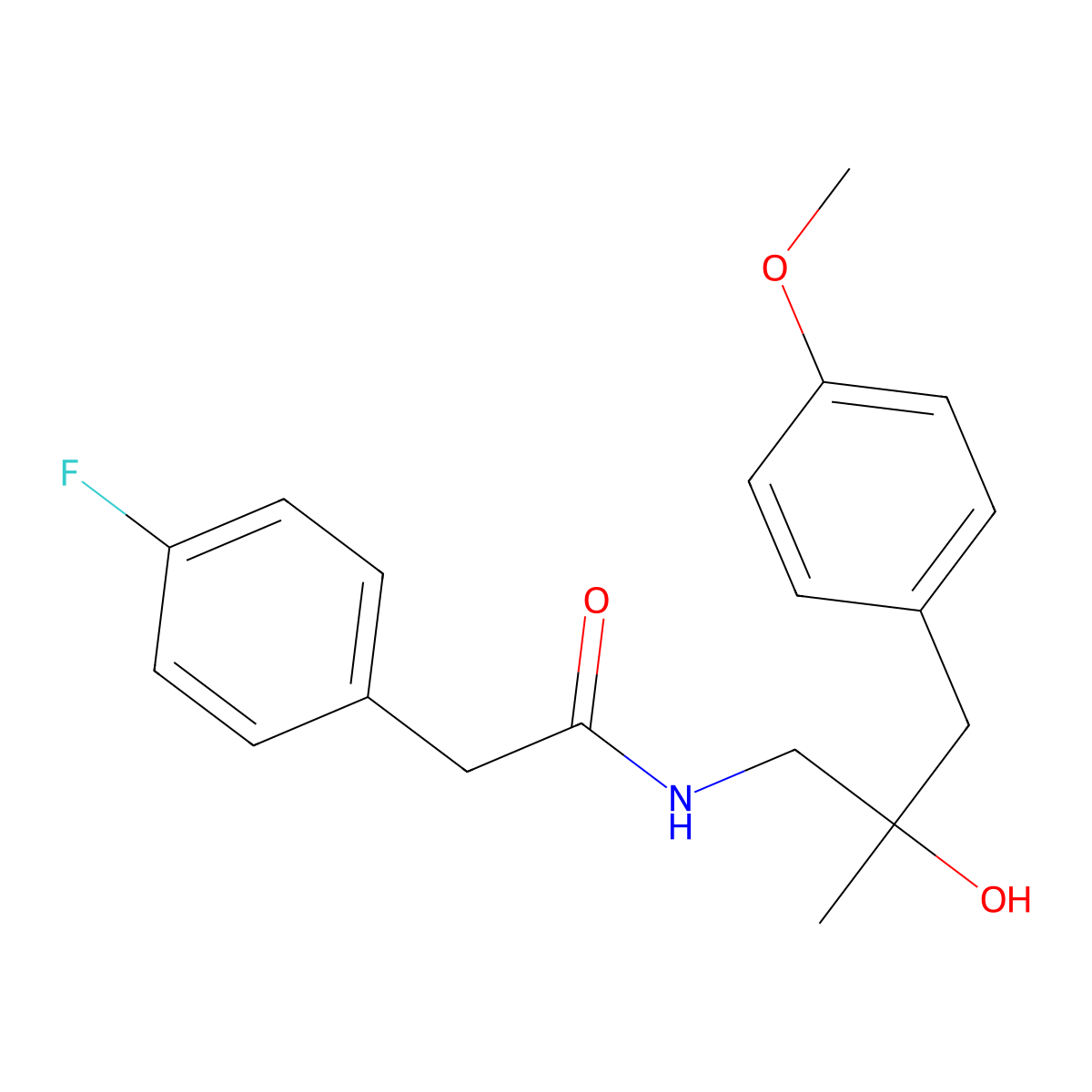 2-(4-fluorophenyl)-N-[2-hydroxy-3-(4-methoxyphenyl)-2-methylpropyl]acetamide molecular structure, CAS 1396803-20-5