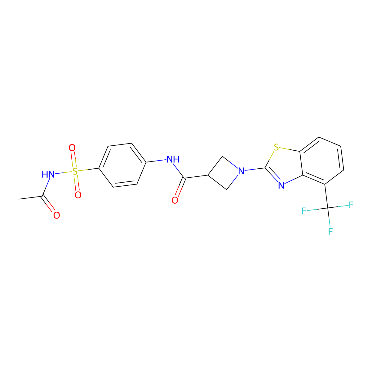 N-(4-(N-acetylsulfamoyl)phenyl)-1-(4-(trifluoromethyl)benzo[d]thiazol-2-yl)azetidine-3-carboxamide molecular structure, CAS 1396803-23-8