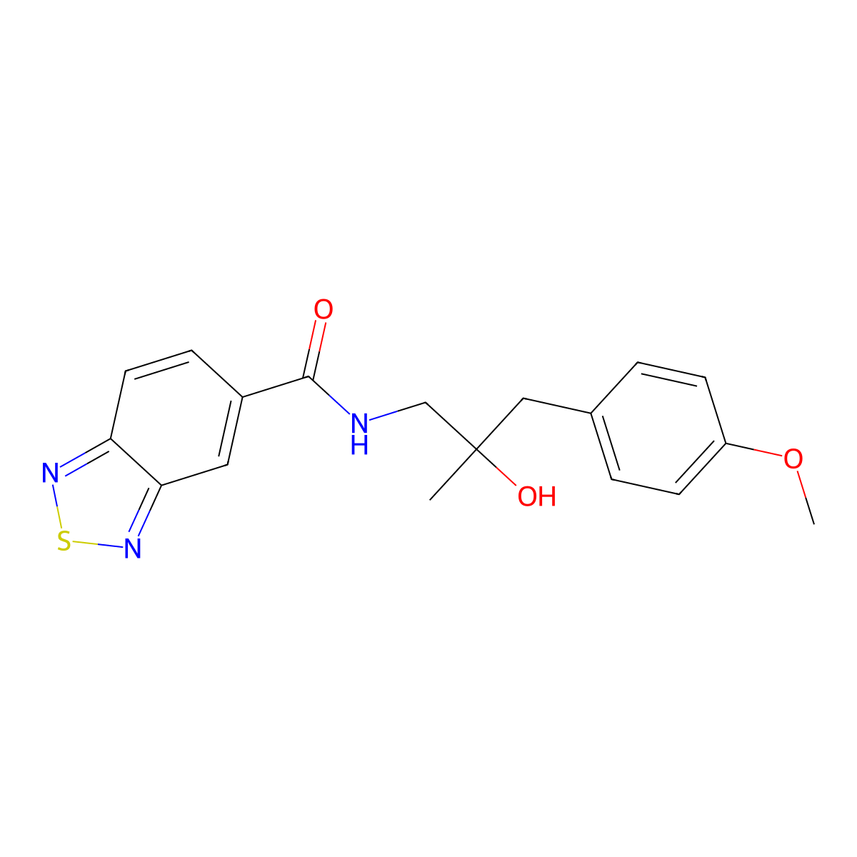 N-(2-hydroxy-3-(4-methoxyphenyl)-2-methylpropyl)benzo[c][1,2,5]thiadiazole-5-carboxamide molecular structure, CAS 1396803-33-0