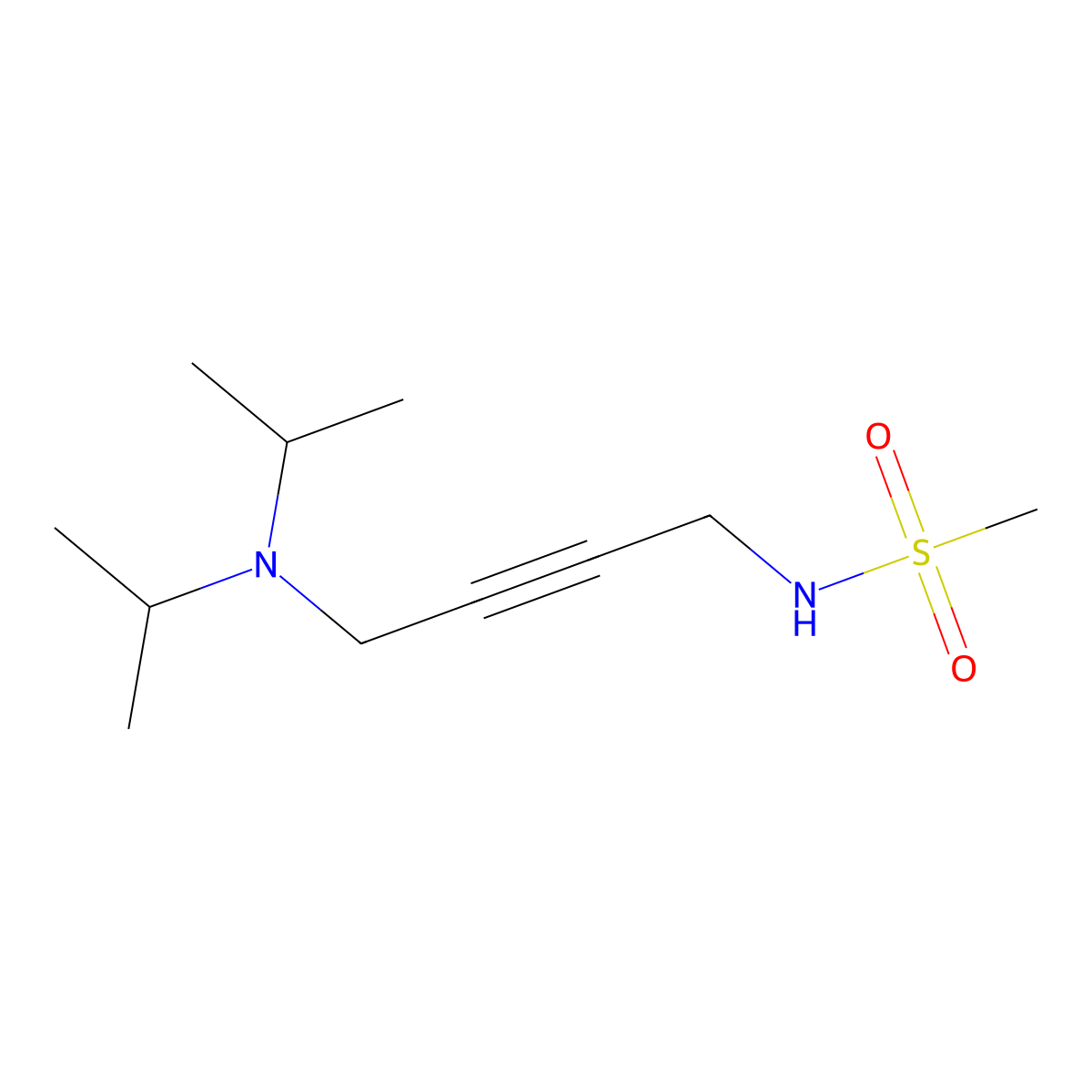 N-(4-(diisopropylamino)but-2-yn-1-yl)methanesulfonamide molecular structure, CAS 1396803-34-1