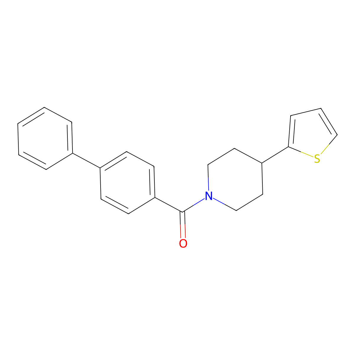 [1,1'-Biphenyl]-4-yl(4-(thiophen-2-yl)piperidin-1-yl)methanone molecular structure, CAS 1396803-35-2
