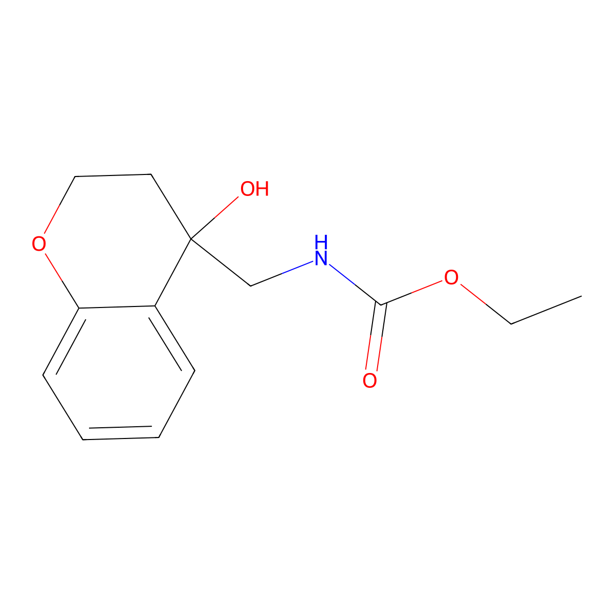 Ethyl ((4-hydroxychroman-4-yl)methyl)carbamate molecular structure, CAS 1396803-39-6