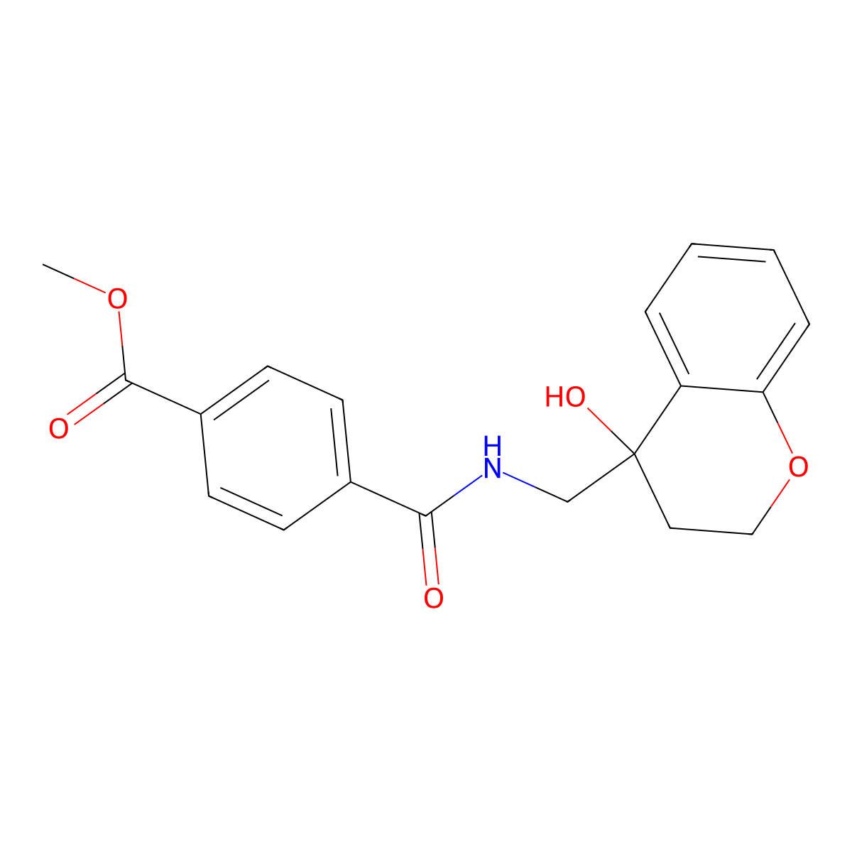 Methyl 4-(((4-hydroxychroman-4-yl)methyl)carbamoyl)benzoate molecular structure, CAS 1396803-47-6