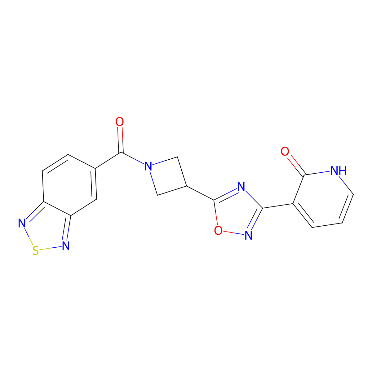 3-(5-(1-(benzo[c][1,2,5]thiadiazole-5-carbonyl)azetidin-3-yl)-1,2,4-oxadiazol-3-yl)pyridin-2(1H)-one molecular structure, CAS 1396803-53-4