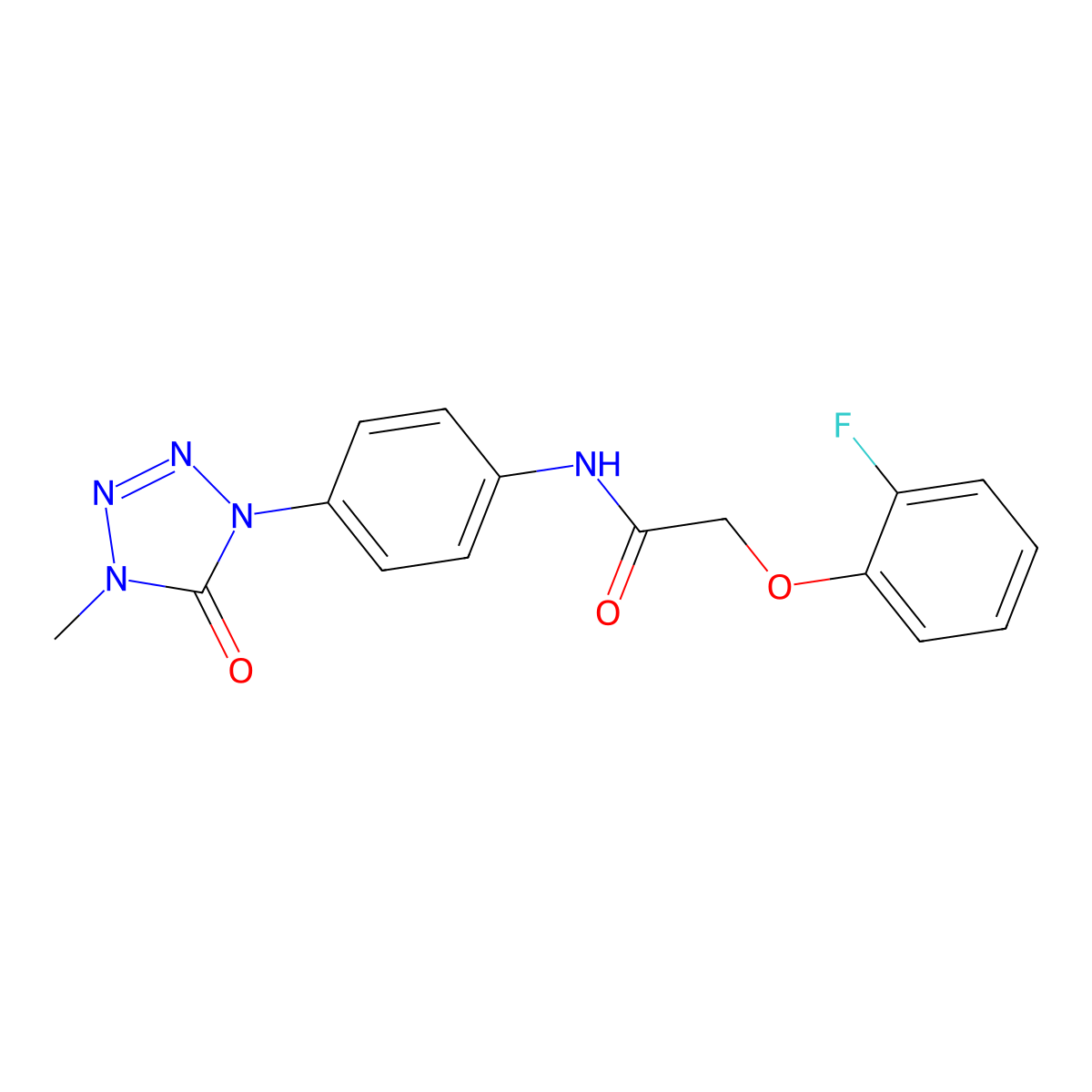 2-(2-fluorophenoxy)-N-(4-(4-methyl-5-oxo-4,5-dihydro-1H-tetrazol-1-yl)phenyl)acetamide molecular structure, CAS 1396805-25-6