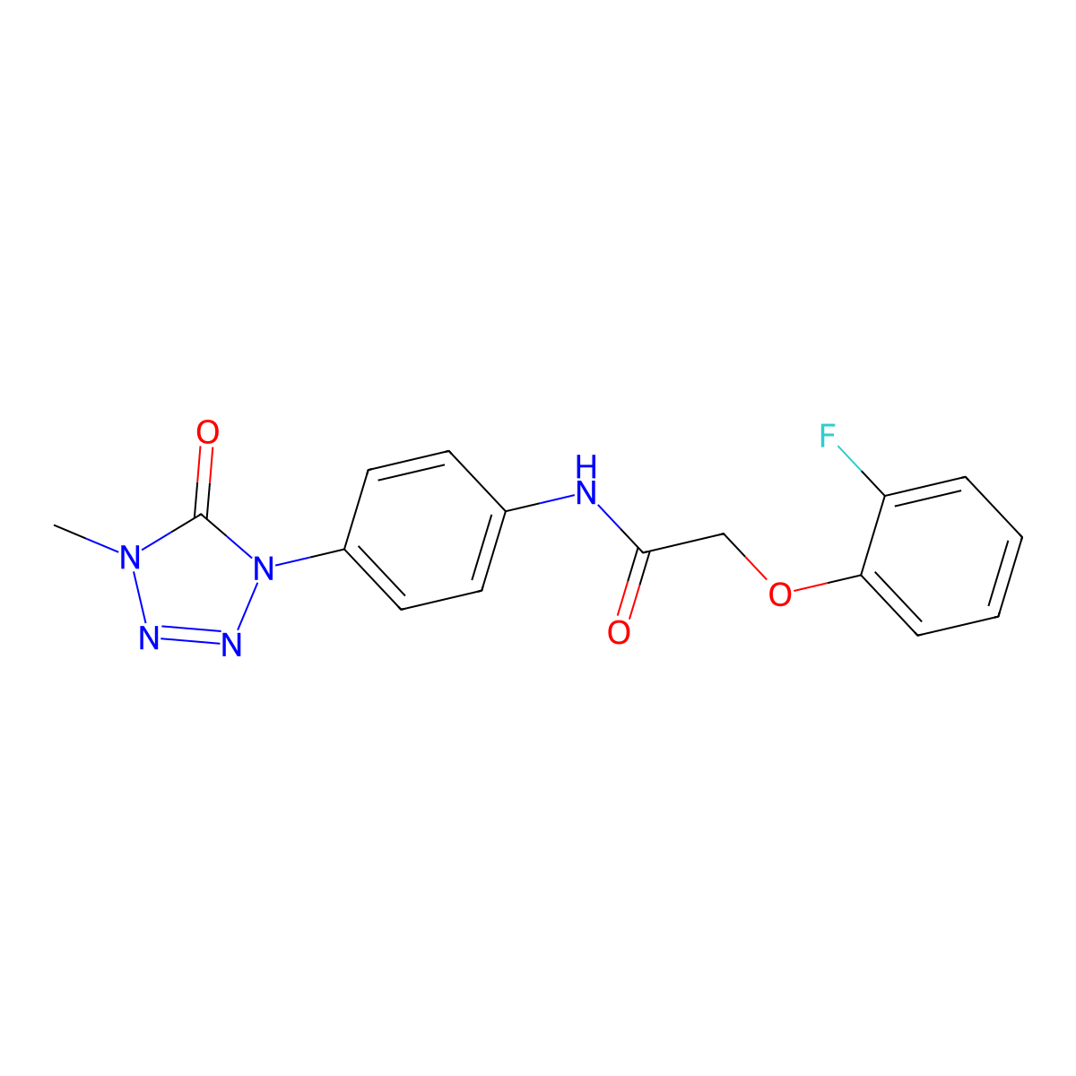 2-(2-fluorophenoxy)-N-(4-(4-methyl-5-oxo-4,5-dihydro-1H-tetrazol-1-yl)phenyl)acetamide molecular structure, CAS 1396805-25-6