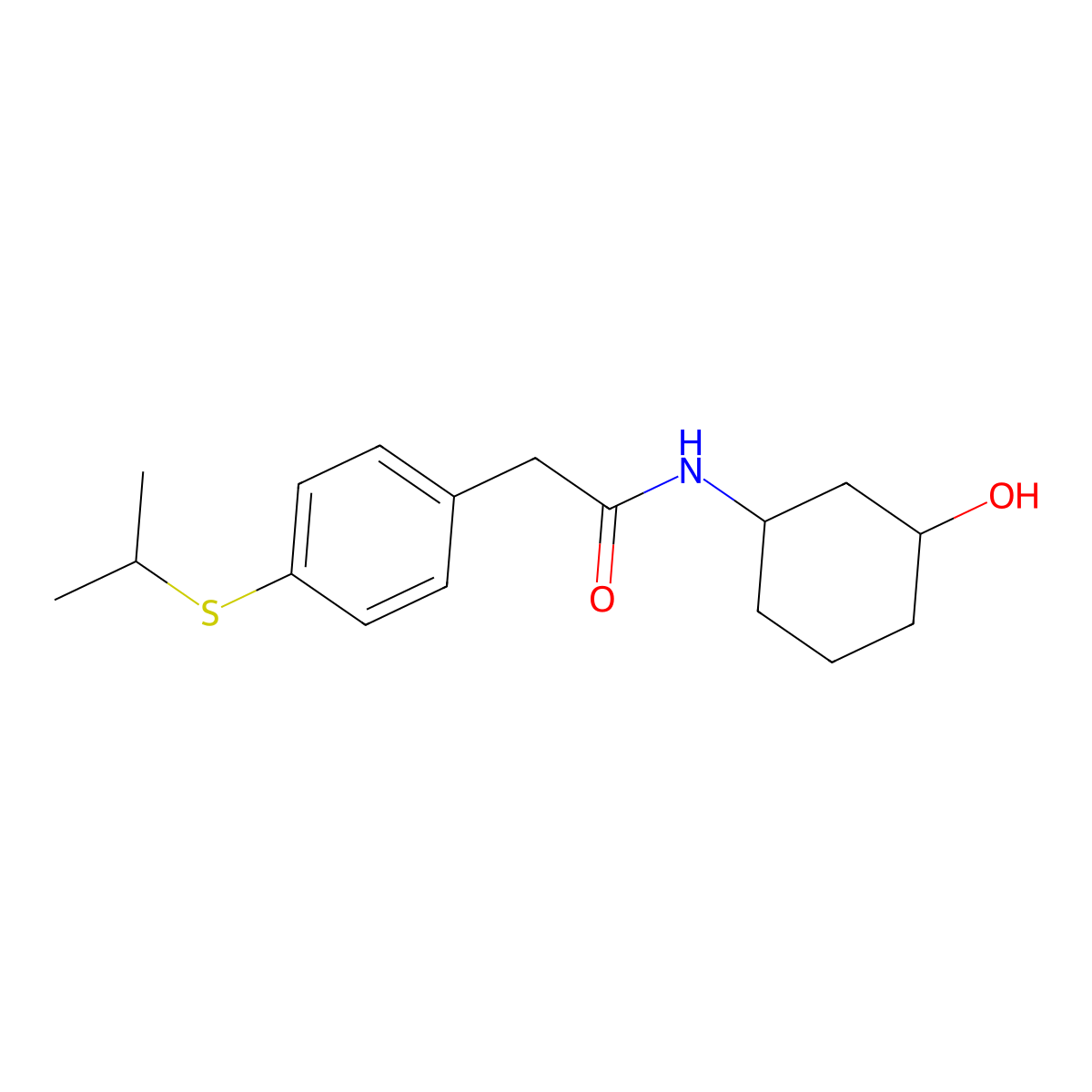 N-(3-hydroxycyclohexyl)-2-(4-(isopropylthio)phenyl)acetamide molecular structure, CAS 1396805-28-9