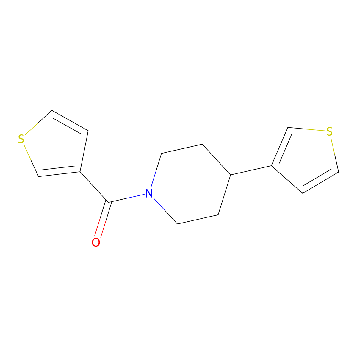 Thiophen-3-yl(4-(thiophen-3-yl)piperidin-1-yl)methanone molecular structure, CAS 1396805-41-6