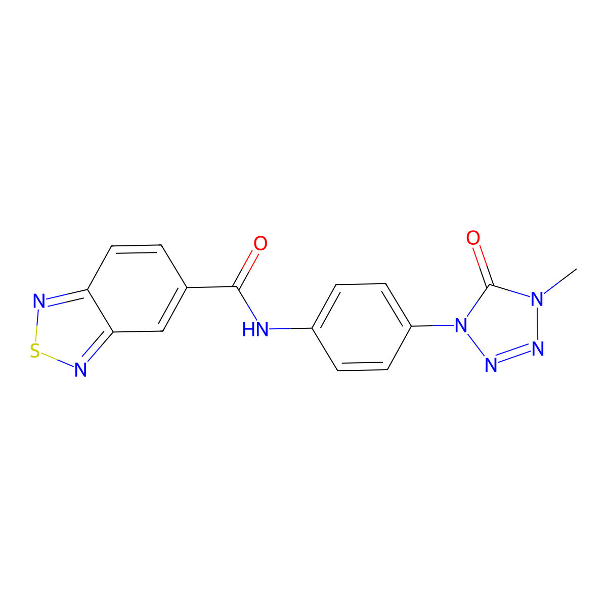 N-(4-(4-methyl-5-oxo-4,5-dihydro-1H-tetrazol-1-yl)phenyl)benzo[c][1,2,5]thiadiazole-5-carboxamide molecular structure, CAS 1396805-45-0