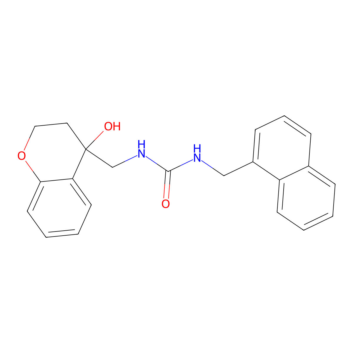 1-((4-Hydroxychroman-4-yl)methyl)-3-(naphthalen-1-ylmethyl)urea molecular structure, CAS 1396805-47-2