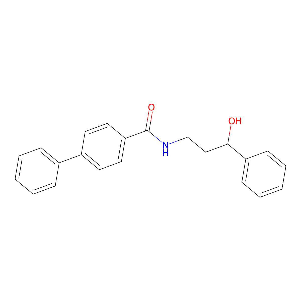 N-(3-hydroxy-3-phenylpropyl)-[1,1'-biphenyl]-4-carboxamide molecular structure, CAS 1396805-50-7