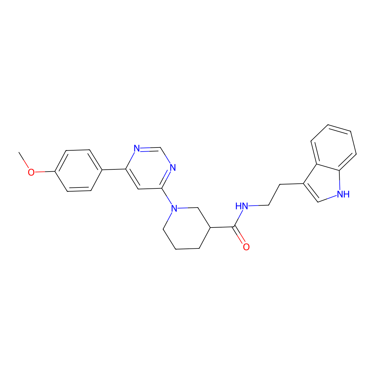 N-[2-(1H-indol-3-yl)ethyl]-1-[6-(4-methoxyphenyl)pyrimidin-4-yl]piperidine-3-carboxamide molecular structure, CAS 1396805-83-6