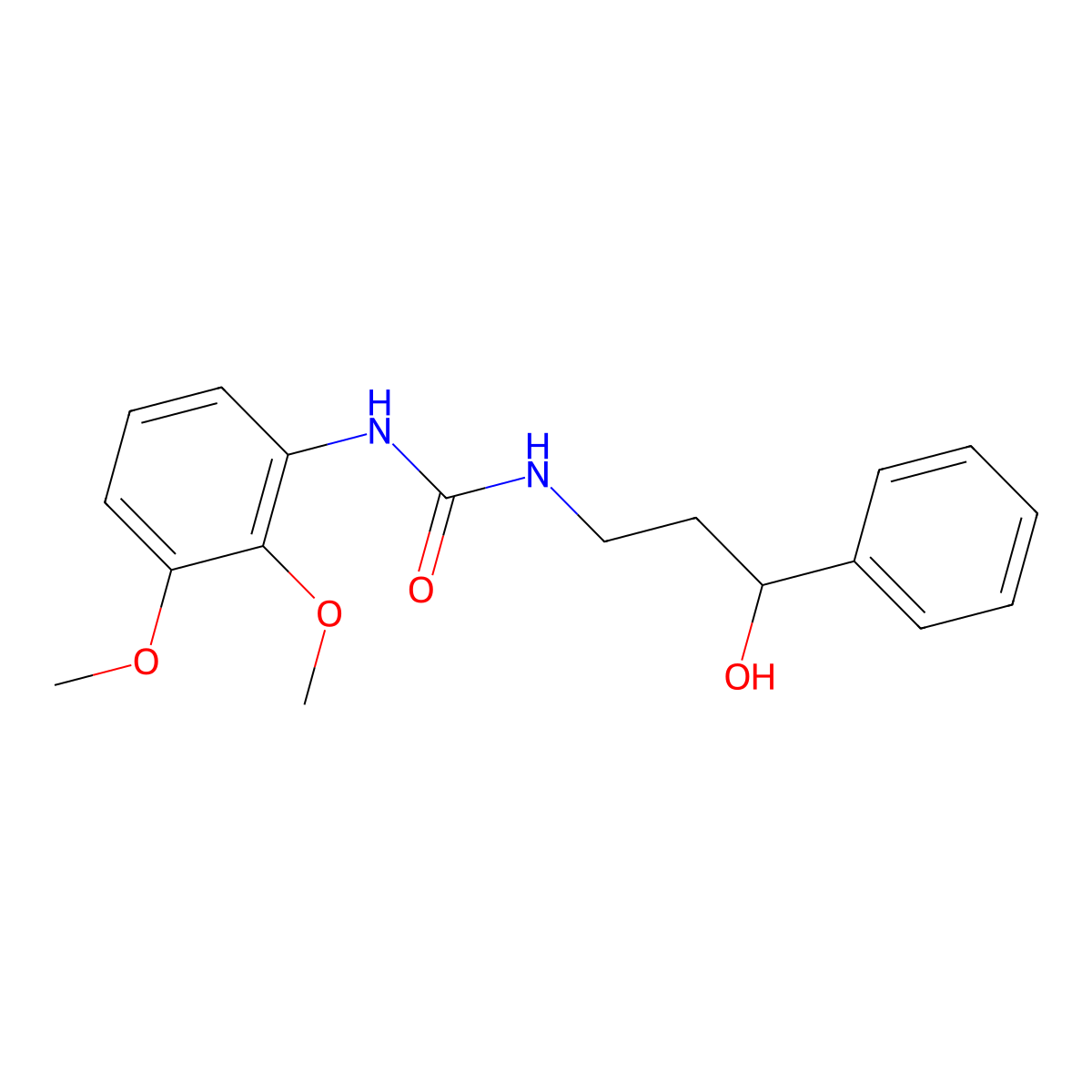 1-(2,3-Dimethoxyphenyl)-3-(3-hydroxy-3-phenylpropyl)urea molecular structure, CAS 1396805-87-0