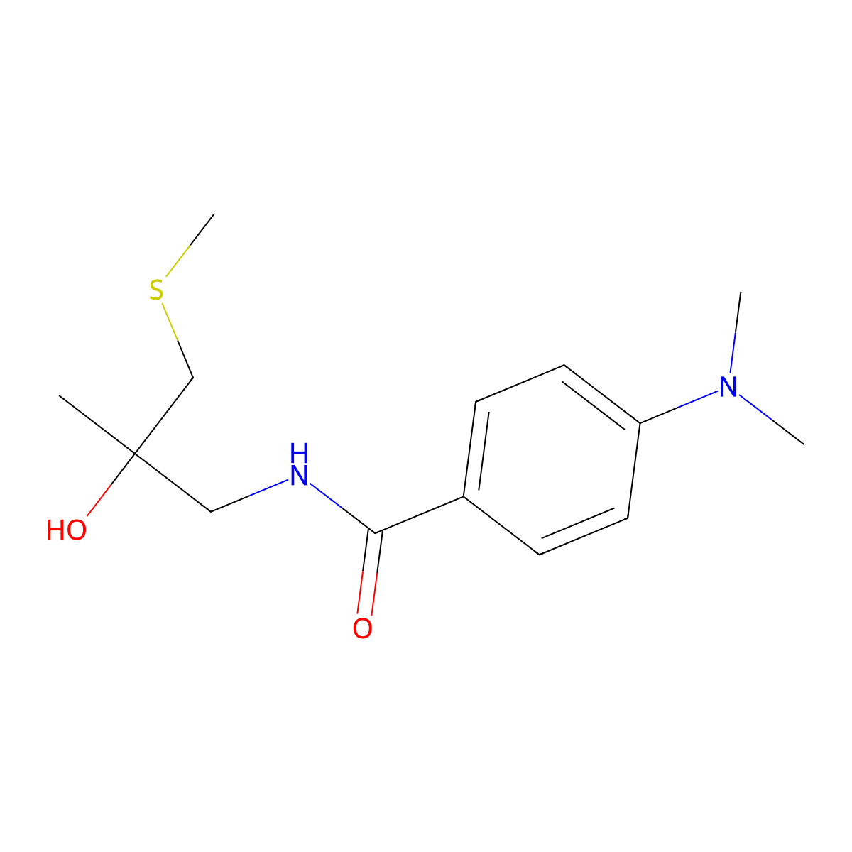 4-(dimethylamino)-N-(2-hydroxy-2-methyl-3-(methylthio)propyl)benzamide molecular structure, CAS 1396805-91-6