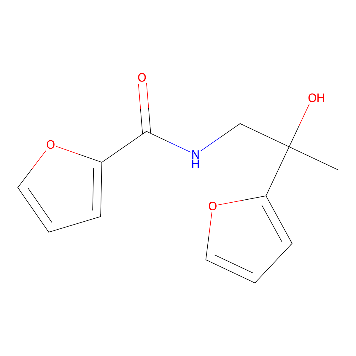 N-[2-(furan-2-yl)-2-hydroxypropyl]furan-2-carboxamide molecular structure, CAS 1396805-95-0
