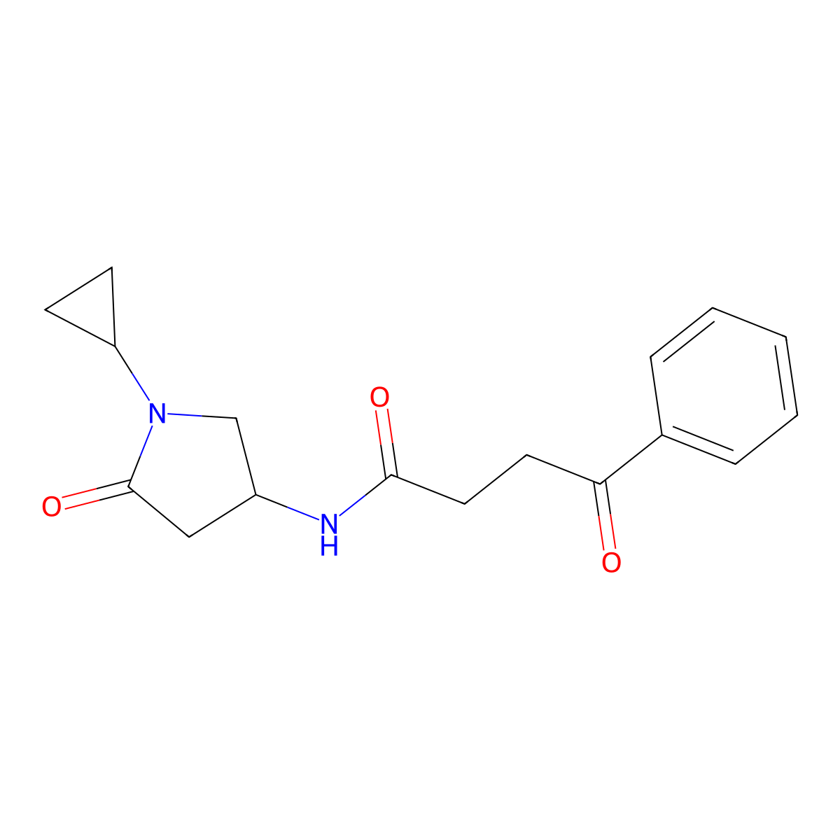 N-(1-cyclopropyl-5-oxopyrrolidin-3-yl)-4-oxo-4-phenylbutanamide molecular structure, CAS 1396806-01-1