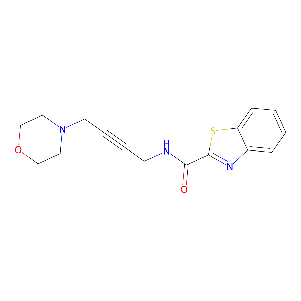 N-(4-morpholinobut-2-yn-1-yl)benzo[d]thiazole-2-carboxamide molecular structure, CAS 1396806-02-2