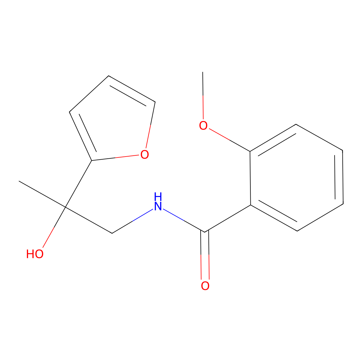 N-[2-(furan-2-yl)-2-hydroxypropyl]-2-methoxybenzamide molecular structure, CAS 1396806-05-5