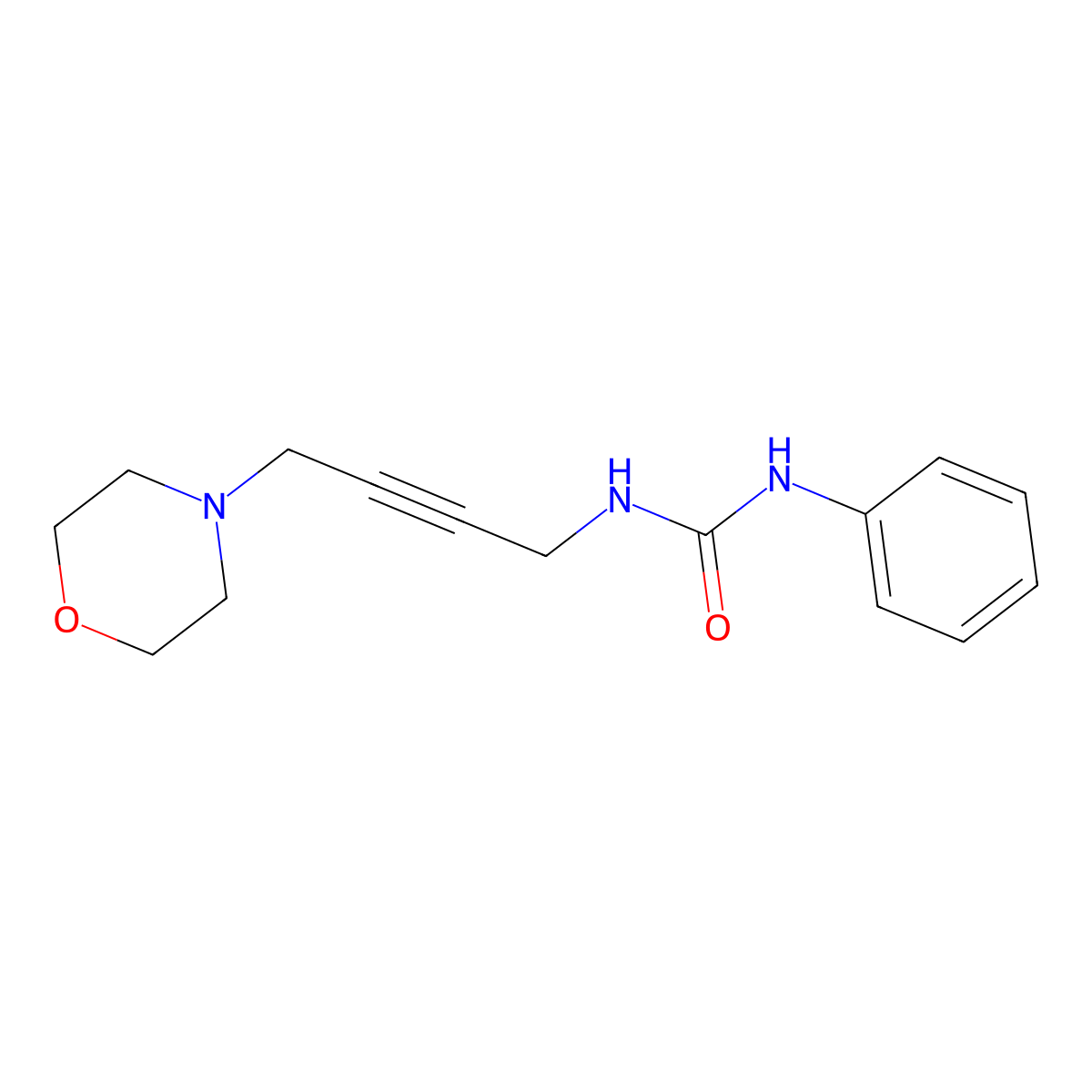 1-(4-Morpholinobut-2-yn-1-yl)-3-phenylurea molecular structure, CAS 1396806-07-7