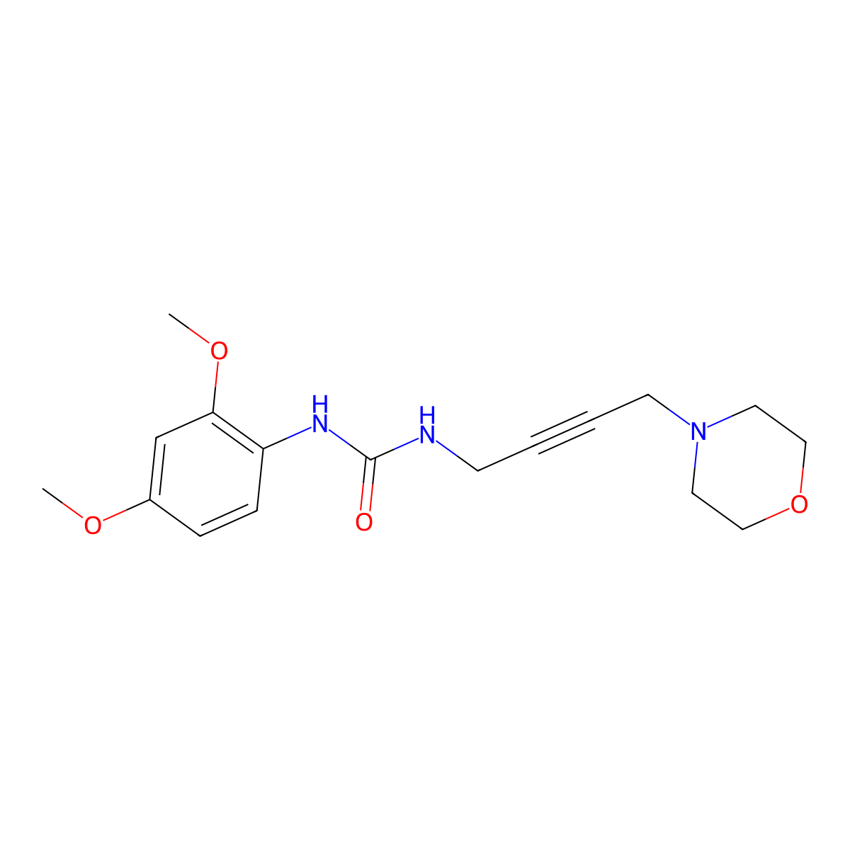 1-(2,4-Dimethoxyphenyl)-3-(4-morpholinobut-2-yn-1-yl)urea molecular structure, CAS 1396806-16-8