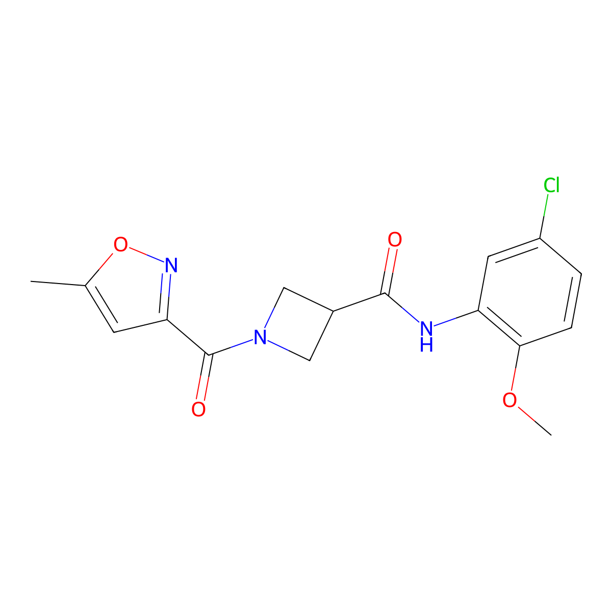 N-(5-chloro-2-methoxyphenyl)-1-(5-methylisoxazole-3-carbonyl)azetidine-3-carboxamide molecular structure, CAS 1396806-23-7