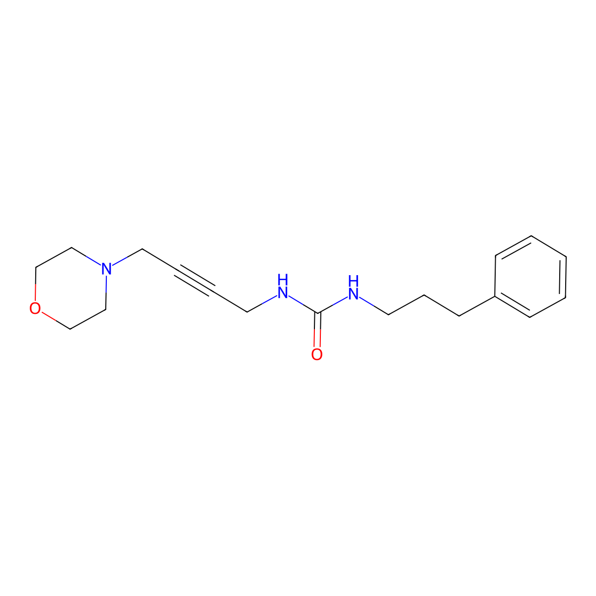 1-(4-Morpholinobut-2-yn-1-yl)-3-(3-phenylpropyl)urea molecular structure, CAS 1396806-24-8