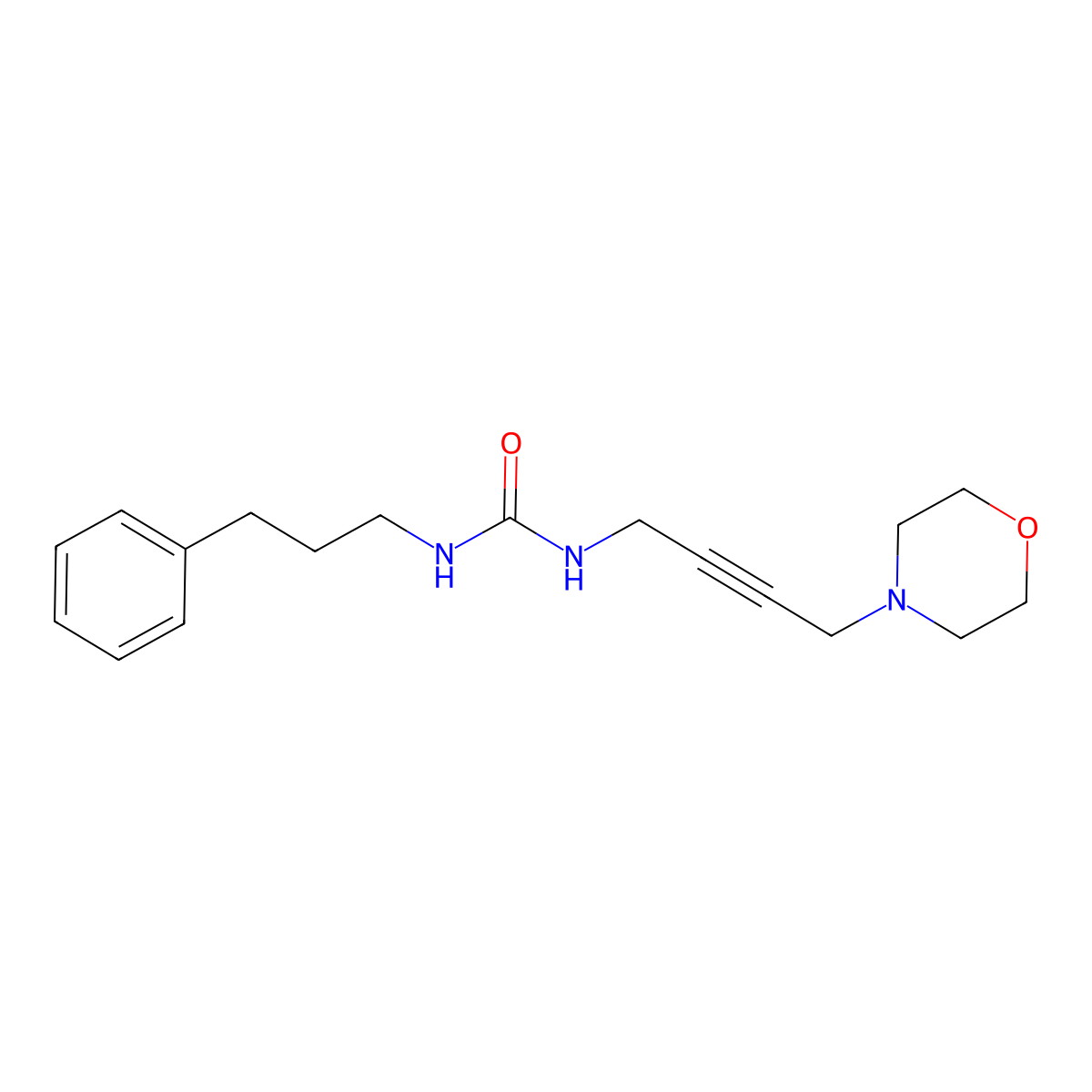 1-(4-Morpholinobut-2-yn-1-yl)-3-(3-phenylpropyl)urea molecular structure, CAS 1396806-24-8